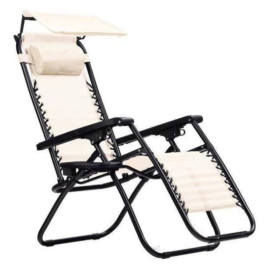 Leżak fotel ogrodowy składany daszek zero gravity z zagłówkiem Multistore