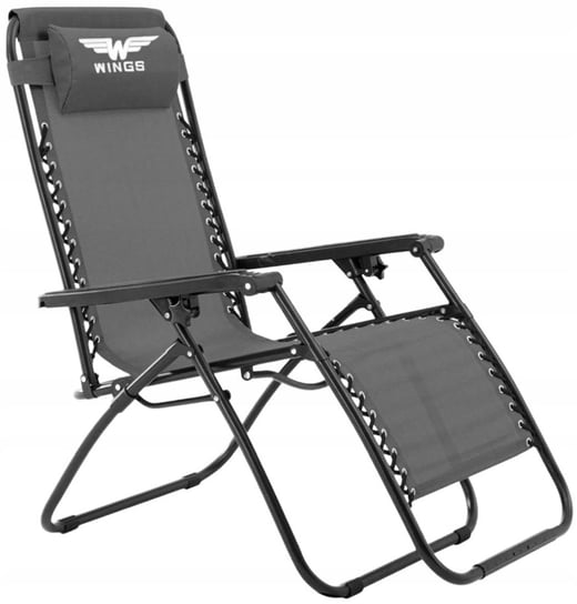 Leżak fotel plażowy ogrodowy Wings metal szary Wings