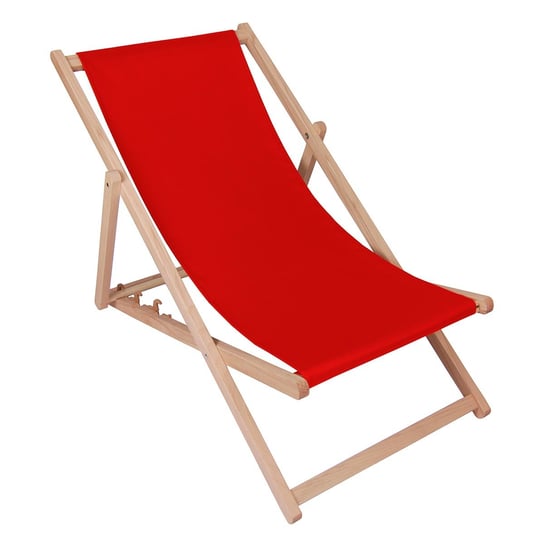 Leżak klasyczny plażowy 24 kolory - Czerwony 10 Kubi Sport