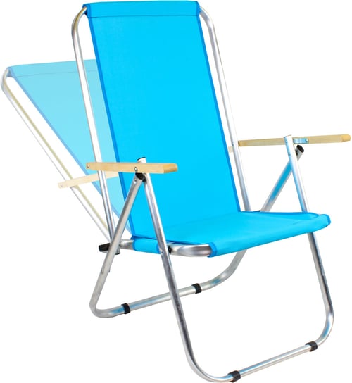 Leżak / krzesło plażowe, turystyczne z siatki, max 150 KG, jasnoniebieski Inny producent