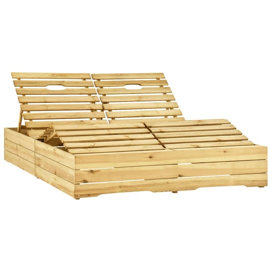 Leżak ogrodowy drewniany sosnowy 2-osobowy 198x135 Zakito Europe
