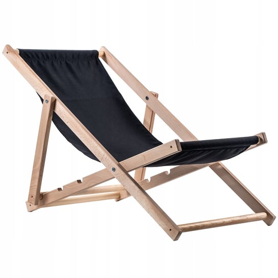 Leżak Ogrodowy Fotel Plażowy Składany Drewniany KADAX