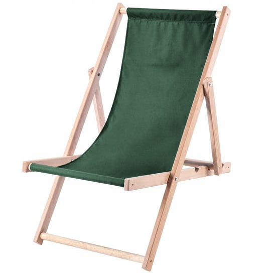Leżak Ogrodowy Fotel Plażowy Składany Drewniany KADAX