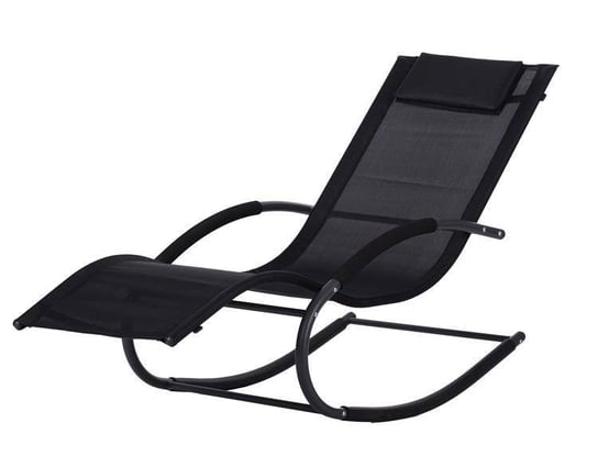 Leżak ogrodowy leżanka fotel bujany Czarny ModernHome ModernHome