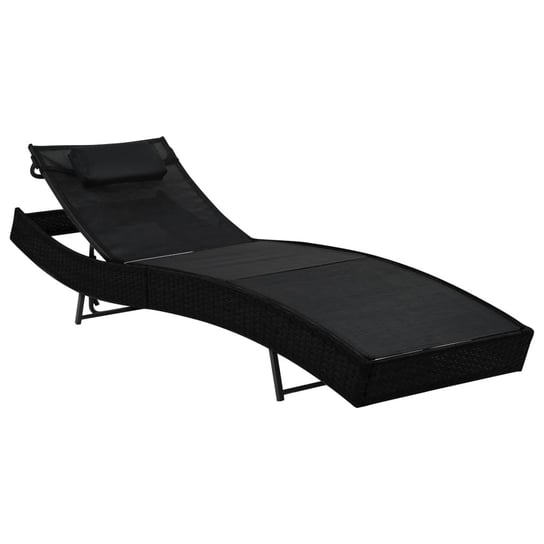 Leżak ogrodowy z poduszką VIDAXL, czarny, 213x70x(40-91,5) cm vidaXL