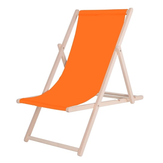 Leżak plażowy do samodzielnego montażu z wymiennym płótnem pomarańczowy Springos