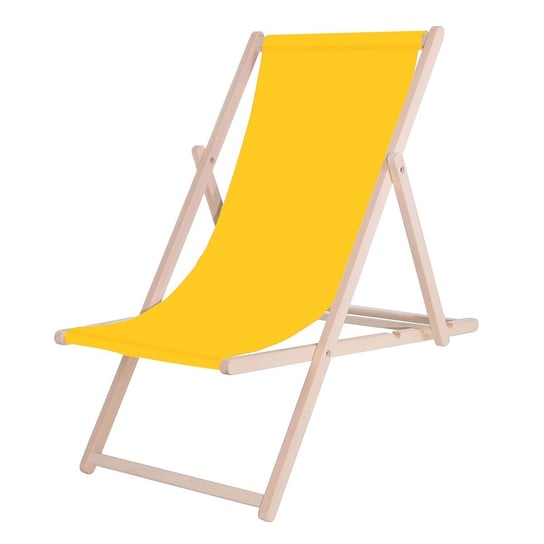 Leżak plażowy do samodzielnego montażu z wymiennym płótnem żółty Springos