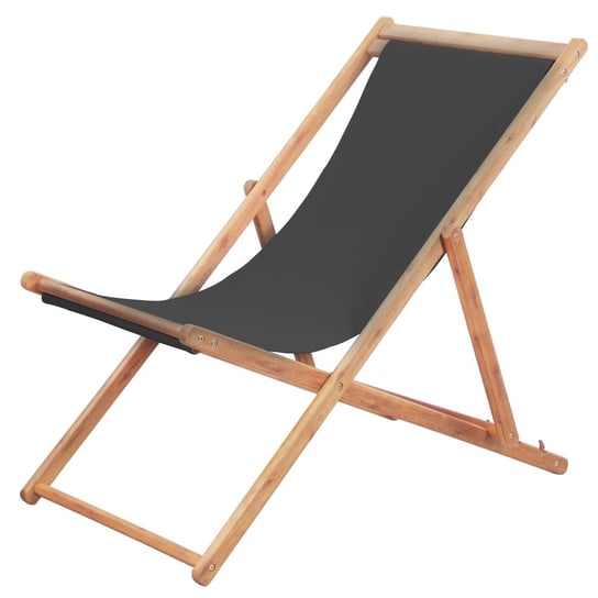 Leżak plażowy drewniany, składany, szary, 60x98,5/ Inna marka
