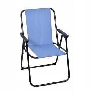 Leżak Plażowy Fotel Turystyczny Składany Niebieski Inny producent