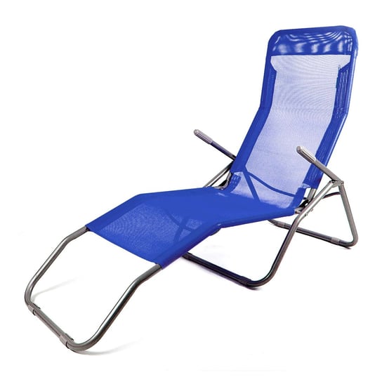Leżak Plażowy Ogrodowy Regulowany Fotel Captain Mike Zero Gravity - Niebieski Captain Mike