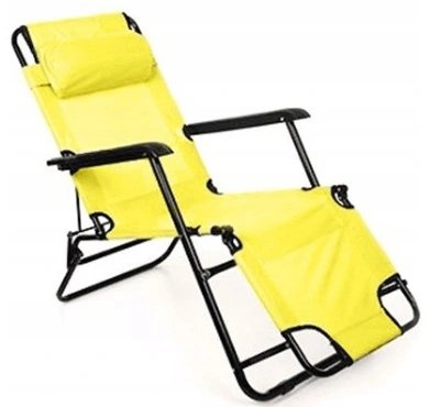 Leżak plażowy z poduszką ZERO GRAVITY Senator, żółty, 96x68x140 cm Zero Gravity