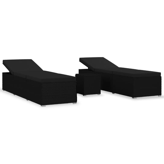 Leżak relaksacyjny z stolikiem, czarny, 195x60x31  / AAALOE Inna marka
