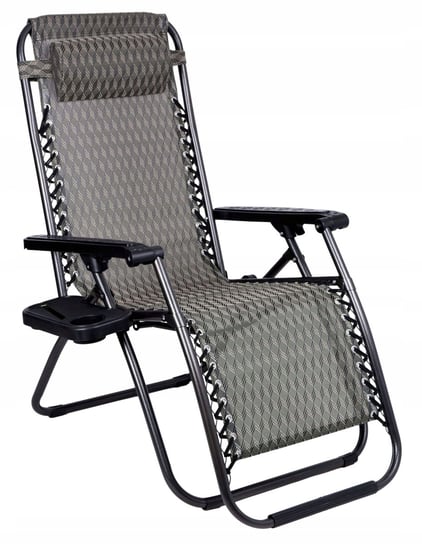 Leżak Składany Fotel Ogrodowy Krzesło Zero Gravity ORION Brąz Jodełka eHokery