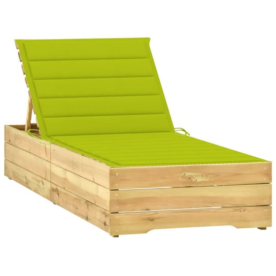 Leżak z jasnozieloną poduszką, impregnowane drewno sosnowe vidaXL