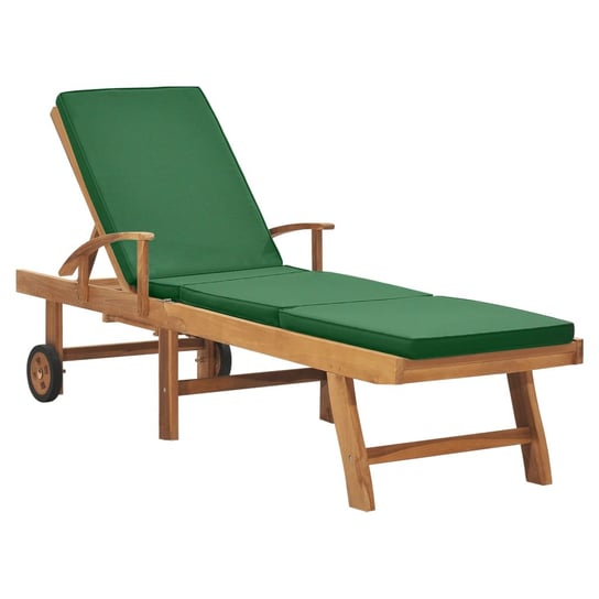 Leżak z poduszką VIDAXL, zielony, 195x59,5x35 cm vidaXL