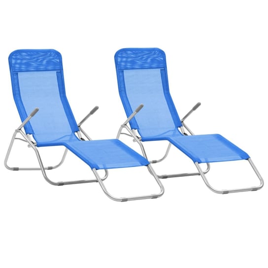 Leżaki plażowe, niebieskie, 142x60x97 cm, 2 szt. Zakito Europe
