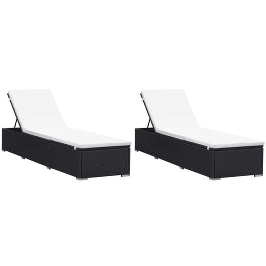Leżaki z poduszkami VIDAXL, czarne, 2 szt., 195x60x31 cm vidaXL