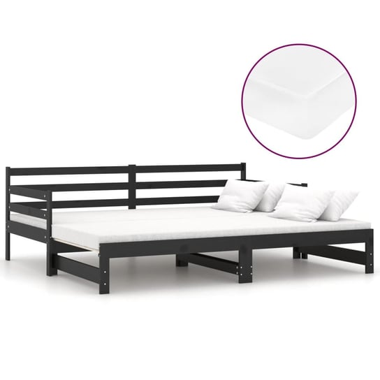 Leżanka sofa do spania 203x183 czarno-biały / AAALOE Zakito Home