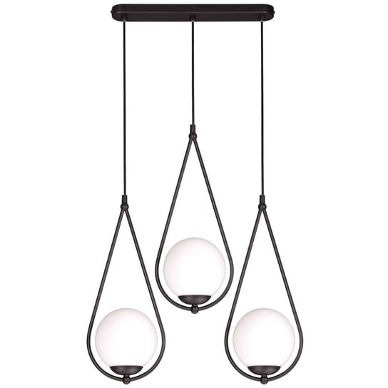 Łezka LAMPA wisząca K-4772 Kaja szklana OPRAWA kule ball na listwie ZWIS modernistyczny czarny biały KAJA