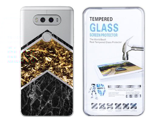 Lg V20 Etui Marmur Nadruk Kreatui Obudowa + Szkło Kreatui