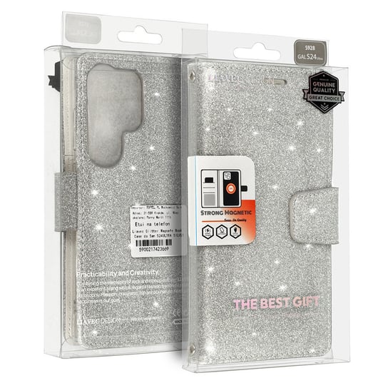 Liavec Glitter Magsafe Book Case do Samsung Galaxy S23 srebrny Inna marka