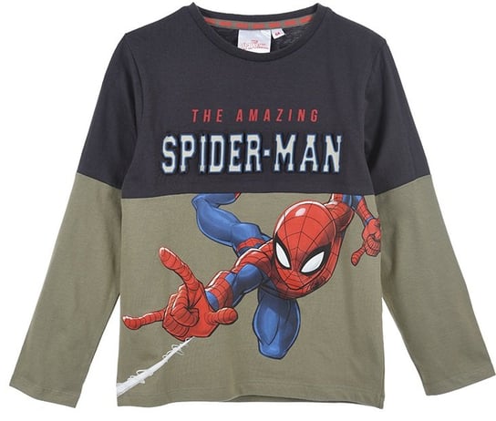 Licencjonowana bluzka chłopięca w kolorze zielono - szarym Marvel Spider - Man Spider-Man