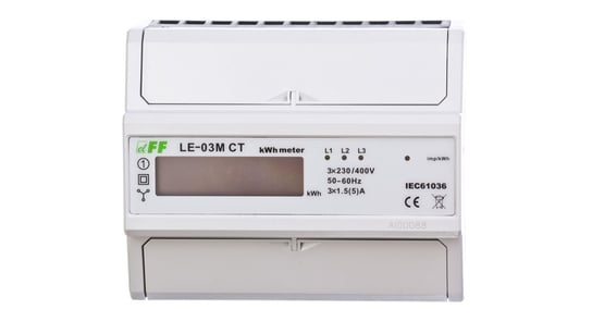 Licznik energii elektrycznwj 3-fazowy z programowalną przekładnią 5-6000/5A RS-485 MODBUS cyfrowy LE-03M-cT F&F