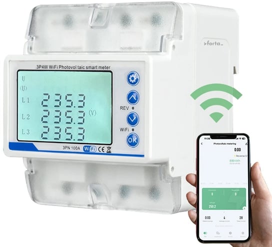 Licznik Energii Prądu 3-Fazowy 2-Kierunkowy Przekaźnik Spz 100A Wifi Tuya Kraslaw