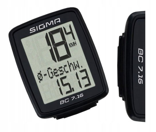 Licznik rowerowy SIGMA BC 7.16 przewodowy czarny SIGMA SPORT