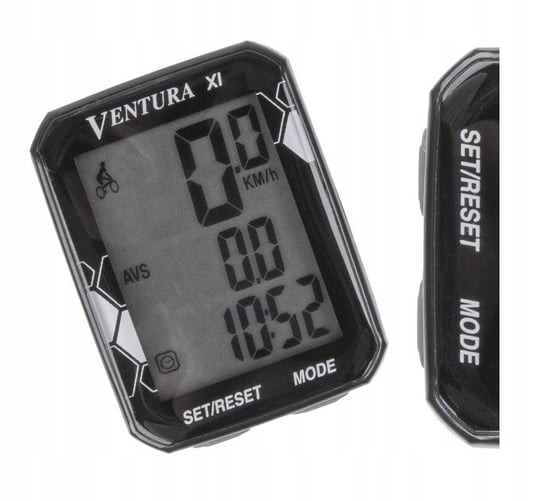 Licznik rowerowy VENTURA XI przewodowy czarny Ventura