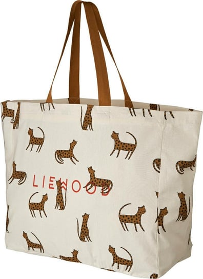 Liewood - Bawełniana torba na ramię Tote Bag, maxi - Leopard sandy/Golden caramel Liewood