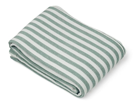 Liewood - Bawełniany ręcznik plażowy Macy - Y/D Stripes: Peppermint/Crisp white Liewood