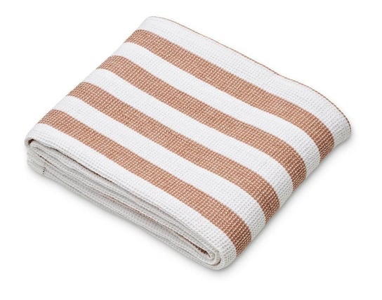 Liewood - Bawełniany ręcznik plażowy Macy - Y/D Stripes: White/Tuscany rose Liewood