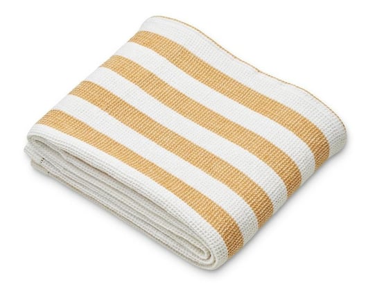 Liewood - Bawełniany ręcznik plażowy Macy - Y/D Stripes: White/Yellow mellow Liewood