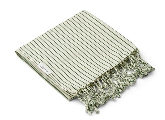 Liewood - Bawełniany ręcznik plażowy Mona - Y/D stripes Garden green/Creme de la creme Liewood