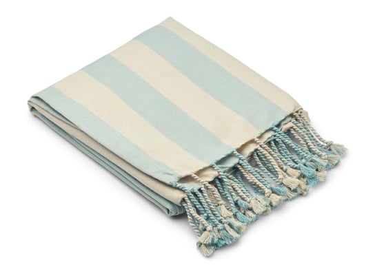 Liewood - Bawełniany ręcznik plażowy Mona - Y/D Stripes: Sea blue/Creme de la creme Liewood