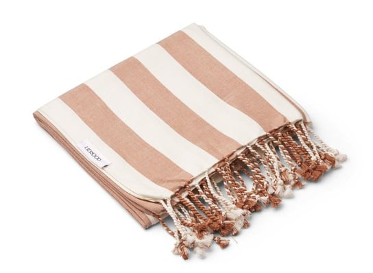 Liewood - Bawełniany ręcznik plażowy Mona - Y/D Stripes: Tuscany rose/ Creme de la creme Liewood
