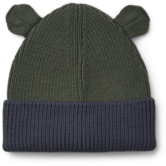 Liewood - Czapka bawełniana z uszkami Gina - Hunter green/Midnight navy - 6-9M Liewood