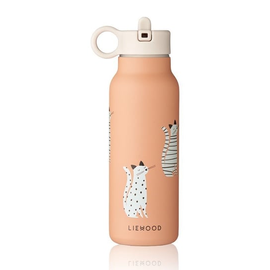 Liewood - Stalowa butelka termiczna z ustnikiem Falk Water Bottle 350ml - Cat/Tuscany rose Liewood