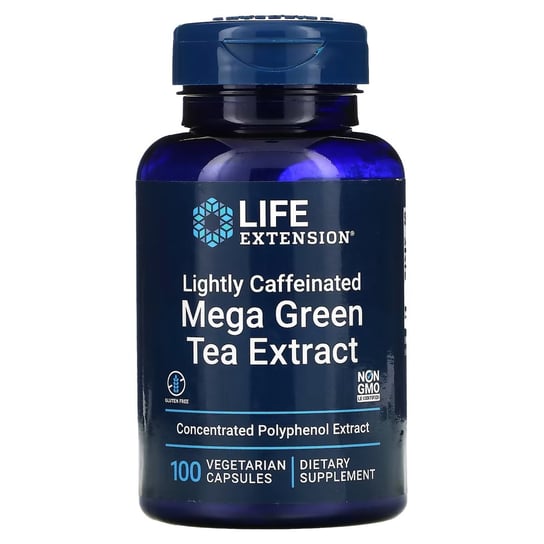 LIFE EXTENSION Lightly Caffeinated Mega Green Tea Extract - Zielona Herbata ekstrakt 725 mg (Suplement diety, 100 kaps.) Life Extension