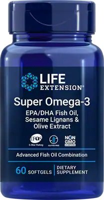 Life Extension - Super Omega-3 EPA / DHA z Lignanami Sezamowymi i Ekstraktem z Oliwek, Suplement diety, 60 kaps. miękkich Life Extension