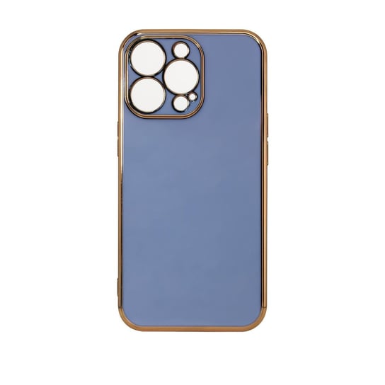 Lighting Color Case Etui Do Iphone 12 Pro Max Żelowy Pokrowiec Ze Złotą Ramką Niebieski Hurtel