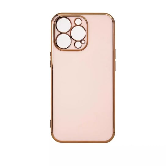Lighting Color Case etui do iPhone 12 Pro żelowy pokrowiec ze złotą ramką różowy 4kom.pl