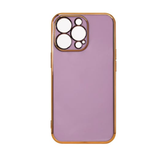 Lighting Color Case Etui Do Iphone 13 Pro Żelowy Pokrowiec Ze Złotą Ramką Fioletowy Hurtel