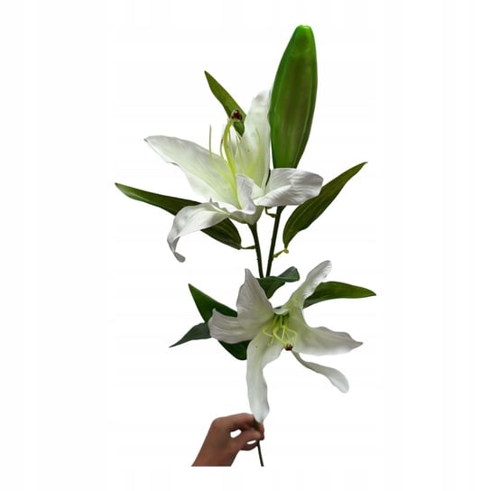 LILIA Gałązka Sztuczny Kwiat Bukiet kolor Biały 75cm jak Żywe Greenzone