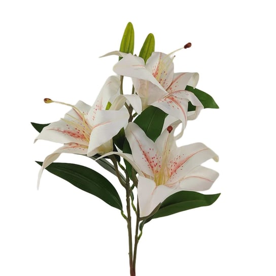 Lilia pojedyncza gumowana biało różowa sztuczny kwiat Inna marka