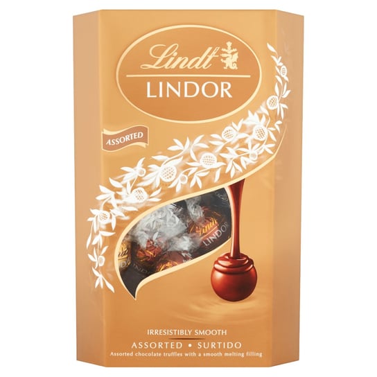 Lindt Lindor Pralinki z czekolady mlecznej gorzkiej i białej z nadzieniem 337 g Lindt