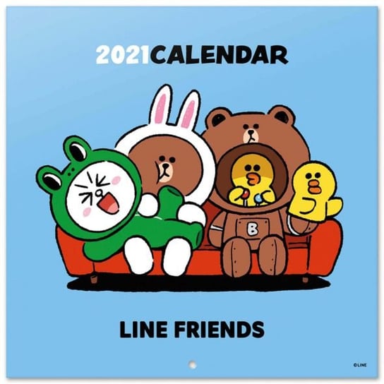Line Friends - kalendarz ścienny 2021 30x30 cm Grupoerik