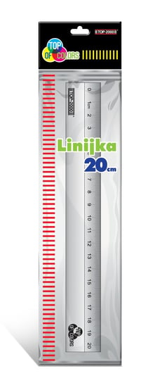 Linijka aluminiowa, srebrna, 20 cm Top 2000