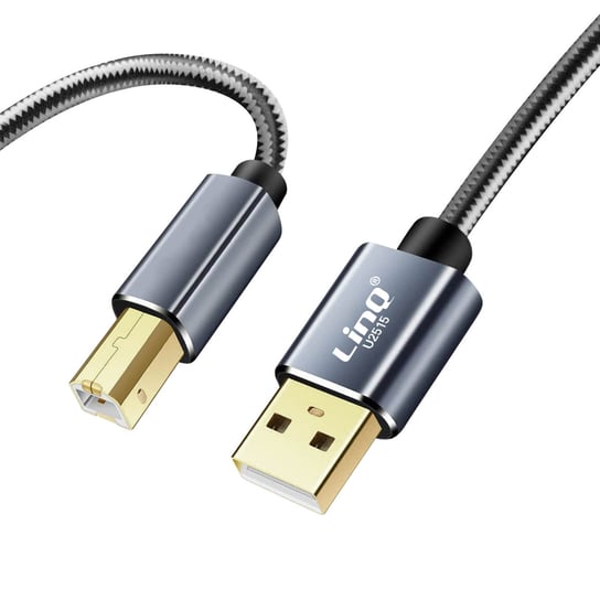 LinQ pleciony nylonowy kabel do drukarki USB 2.0 1,5 m, port USB typu B do skanera i miksera LinQ